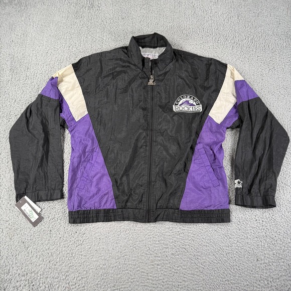 Vintage‎ Colorado Rockies Jacket Mens Medium MLB Baseball Starter 90s Full Zip
